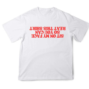 Bekowa koszulka śmieszna - Sit on my face 3XL Biały