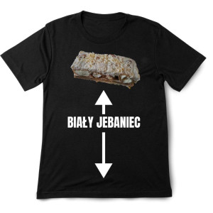 Bekowa koszulka Śmieszna - Biały Jebaniec XXL Czarny