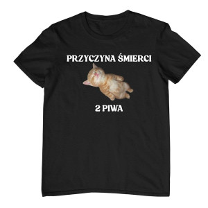 Koszulka vintage prezent dla kolegi - Przyczyna śmierci 2 Piwa - XL - Biały