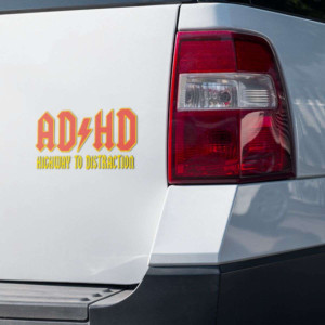 Śmieszna Naklejka na Samochód - ADHD ACDC