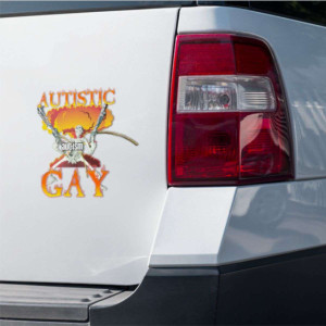 Śmieszna Naklejka na Samochód - Autistic gay