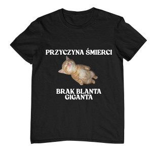 Koszulka vintage - Przyczyna śmierci brak blanta giganta - M - Czarny
