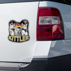 Śmieszna Naklejka na Samochód - Kot Kittler