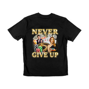 Koszulka kasyno all in bekowa - Never Give up XXL Czarny