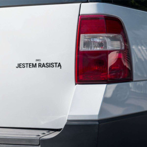 Śmieszna Naklejka na Samochód - (nie) jestem ra$istą