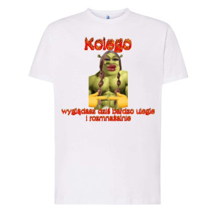 Koszulka vintage prezent dla kolegi - kolego wyglądasz dzisiaj bardzo ulegle - shrek XXL Biały