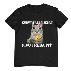 Koszulka vintage prezent dla kolegi - Kurvy Treba Jebat - M - Czarny
