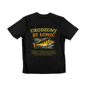 Koszulka wędkarska na ryby - Urodzony by łowić XXL Czarny