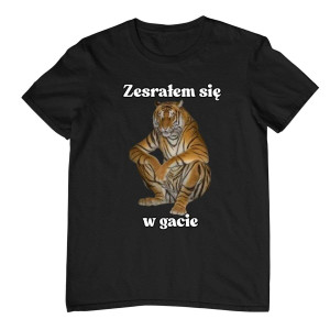 Koszulka memy tiktok śmieszna - zesrałem się w gacie XXL Czarny