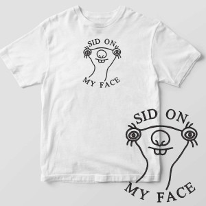 Koszulka Haft memy tiktok - Sid on my face Czarny humor L Biały
