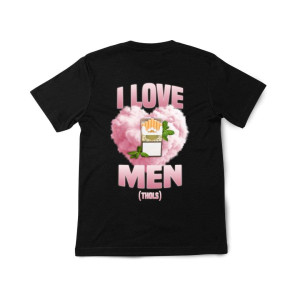 Koszulka memowa śmieszna humor - I Love MEN(thols) XXL Czarny