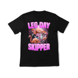 Koszulka memowa śmieszna humor - Leg Day Skipper XXL Czarny