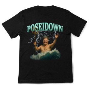 Koszulka bootleg bekowa śmieszna memy - Poseidown XXL Czarny
