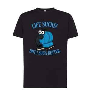 Bekowa koszulka memowa - Life Sucks odkurzacz 3XL Czarny