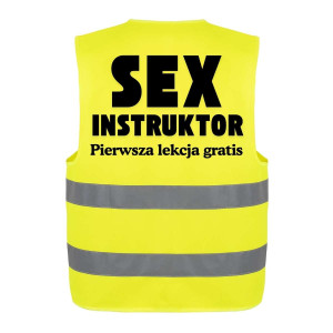 Bekowa koszulka Kamizelka odblaskowa - Sex instruktor 3XL Czarny