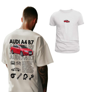 Koszulka motoryzacyjna dla chłopaka - Audi A4 B7 S Biały