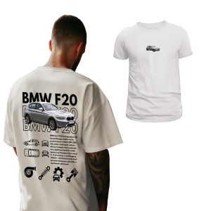 Koszulka motoryzacyjna dla chłopaka - BMW F20 L Biały