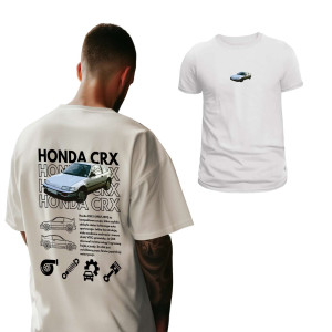 Koszulka motoryzacyjna dla chłopaka - Honda CRX S Biały