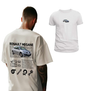 Koszulka motoryzacyjna dla chłopaka - Renault Megane S Biały