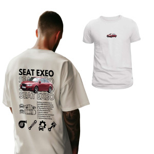 Koszulka motoryzacyjna dla chłopaka - Seat Exeo XL Biały