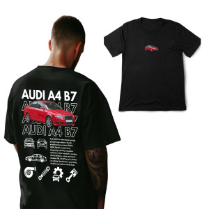 Koszulka motoryzacyjna dla chłopaka - Audi A4 B7 3XL Czarny