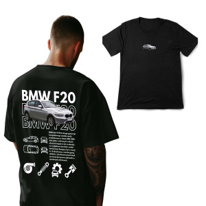 Koszulka motoryzacyjna dla chłopaka - BMW F20 3XL Czarny
