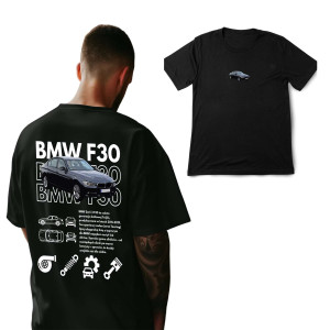Koszulka motoryzacyjna dla chłopaka - BMW F30 3XL Czarny