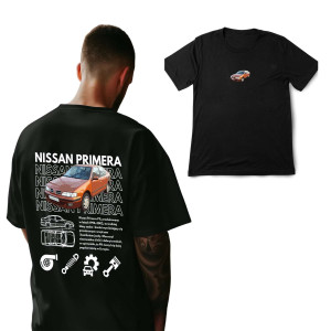 Koszulka motoryzacyjna dla chłopaka - Nissan Primera XXL Czarny