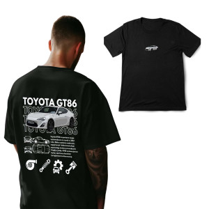 Koszulka motoryzacyjna dla chłopaka - Toyota GT86 M Czarny