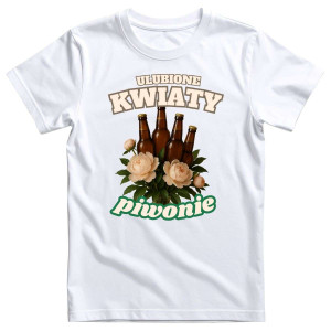 Zabawna koszulka piwo - Kwiaty piwonie 3XL Biały
