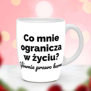 Śmieszny prezent do pracy - Kubek Co mnie ogranicza?