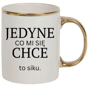 Kubek elegancki biało złoty na prezent - siku