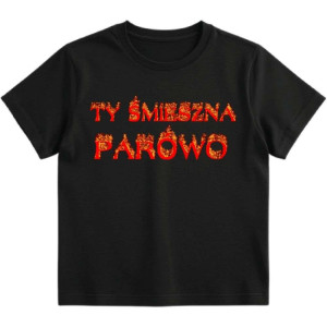 Śmieszna bekowa Koszulka - ty śmieszna parówo XXL Czarny