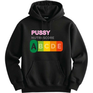 Śmieszna bekowa Bluza - pussy nutri-score S Czarny