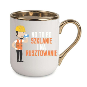 ubek elegancki biało złoty na prezent - po szklanie