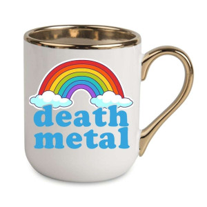 Kubek elegancki biało złoty na prezent - death metal