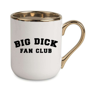 Kubek elegancki biało złoty na prezent - big dic fan club