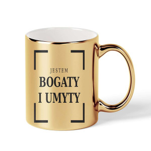 Kubek elegancki złoty na prezent - bogaty i umyty