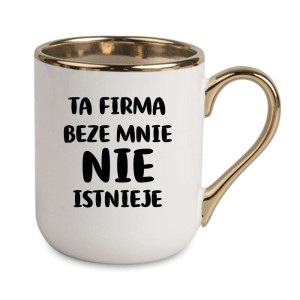 Kubek elegancki biało złoty na prezent - firma nie istnieje