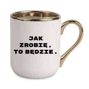 Kubek elegancki biało złoty na prezent - jak zrobię to będzie