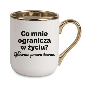 Kubek elegancki biało złoty na prezent - co mnie ogranicza