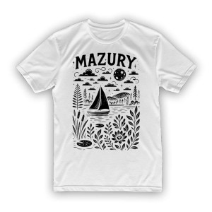 Koszulka z motywem polski na prezent - Mazury XXL Biały