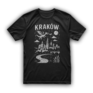 Koszulka z motywem polski na prezent - Kraków XXL Czarny