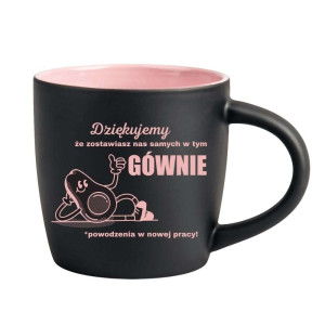 Śmieszny kubek grawerowany latte - zostawiłeś nas Różowy