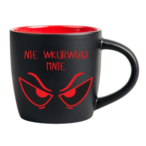 Śmieszny kubek grawerowany latte - nie wkvrwiaj mnie Czerwony