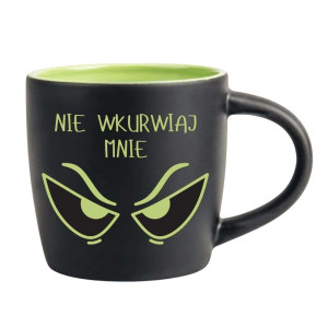 Śmieszny kubek grawerowany latte - nie wkvrwiaj mnie Zielony