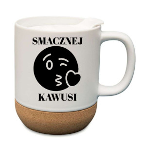Śmieszny kubek korkowy na prezent - smacznej kawusi