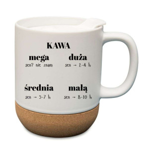 Śmieszny kubek korkowy na prezent - kawa