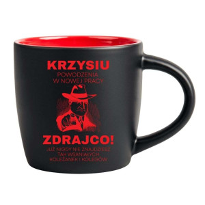 Śmieszny kubek grawerowany latte - zdrajco Czerwony