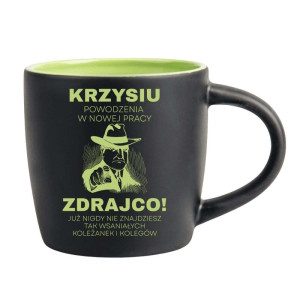 Śmieszny kubek grawerowany latte - zdrajco Zielony